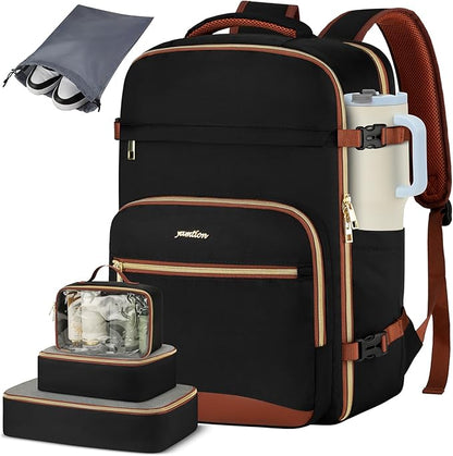 Travel Carry On Backpack for Women with 4 Packing Cubes,TSA Airline Approved Weekender Bags for Airplane Travel Essentials, Mochila Viaje for Business Hiking Work School College