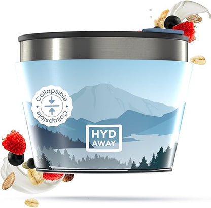 HYDAWAY 1.5-Cup Collapsible Insulated Bowl with Lid - BPA-Free, Leak-Resistant, and Ultra-Compact for Travel, Camping & Everyday Meals