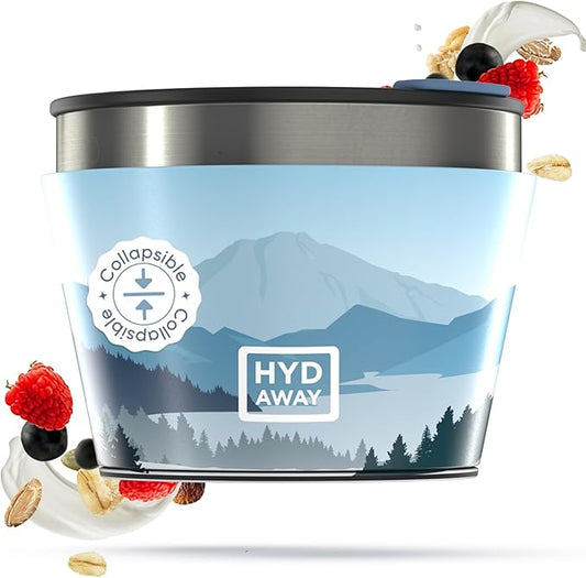 HYDAWAY 1.5-Cup Collapsible Insulated Bowl with Lid - BPA-Free, Leak-Resistant, and Ultra-Compact for Travel, Camping & Everyday Meals