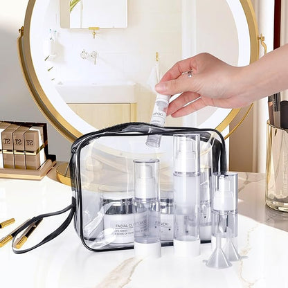 30 Pack TSA Approved Skincare Empty Travel Bottles, 1.7/1/0.7/0.34oz Refillable Travel Size Containers, Leak-Proof Toiletry Bottles for Skincare and Creams, Lotion, Eye Cream, Liquid, Foundation