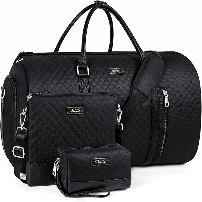 Convertible 2-in-1 Garment Bags for Travel, Carry On Garment Duffle Bag With Shoe Compartment Large Weekender Bag for Women Men Hanging Suitcase Suit Travel Duffel Overnight Bags 4pcs Set