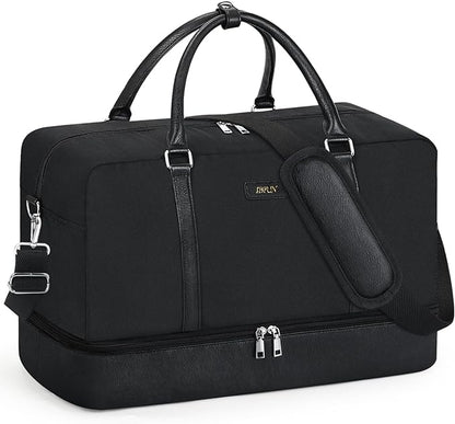 IBFUN Weekender Bags for Women, 21" Weekender Travel Bag, Travel Duffle Bag with Shoe Compartment Carry on Overnight Duffel Bag for Weekend Travel Business Trip