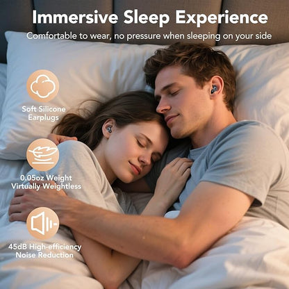 Ear plugs for Sleeping,Noise Cancelling Silicone Earplugs,45 dB,Soft and Reusable,Hearing Protection with 8 Earpieces in 4 Sizes(XS/S/M/L),Carrying bag,for Sleeping,Concert,Working,Studying,Travelling