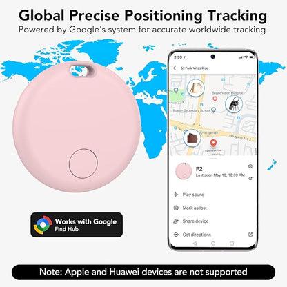 Air Tracker Tag for Android 2 Pack(NOT iOS or Huawei), Bluetooth Item Finder Smart Tracker Luggage Tags, GPS Locator Device for Keys, Wallet, Bike.etc, No Monthly Fee Smart Tag