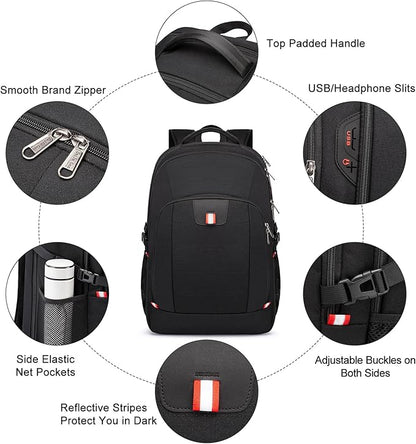 Della Gao Travel Laptop Backpack, 18.4 inch Extra Large Backpack for Men and Women, 45L Capacity Business Computer Back Pack (Black, 18.4 Inch)