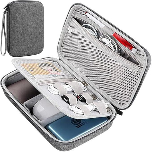 Hard Electronic Organizer Travel Cable Accessories Bag, Waterproof Electronic Organizer Case, Shockproof Electronic Accessories Organizer Bag for Power Bank,Adapter,Chargers,Mouse,Cable,Flash Drive