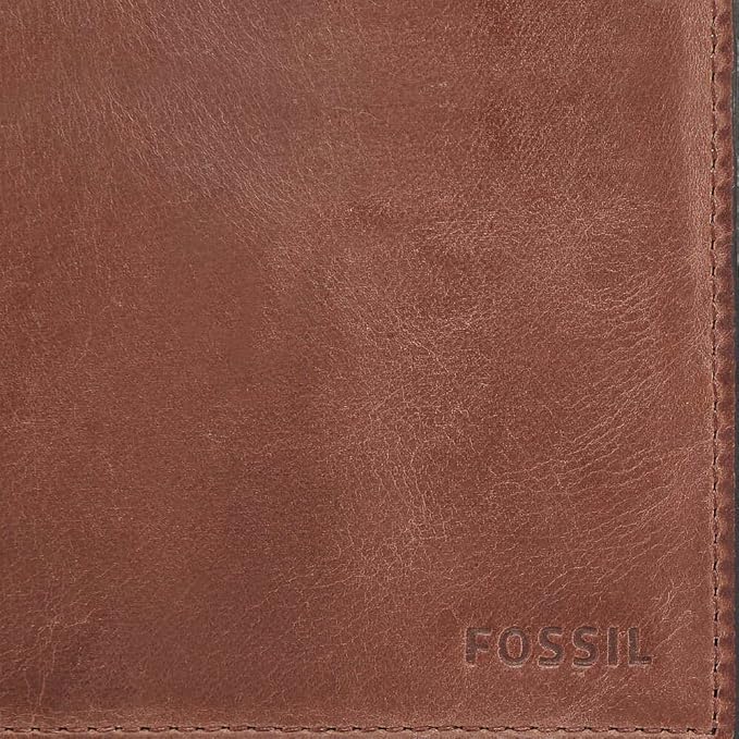 Fossil Men's Derrick Leather RFID-Blocking Bifold with Coin Pocket Wallet