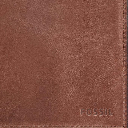 Fossil Men's Derrick Leather RFID-Blocking Bifold with Coin Pocket Wallet