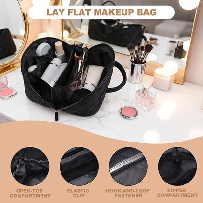 Makeup Bag,Quilted Puffer Cosmetic Bags,Travel Toiletry Bag for Women,Large Capacity Waterproof Make up Bag Set