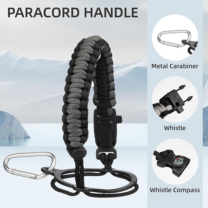 Gallon Insulated Water Bottle with Straw,128 oz 3 Lids Water Jug with Carrying Bag,Paracord Handle, Double Wall Vacuum Stainless Steel Metal Flask,Purple