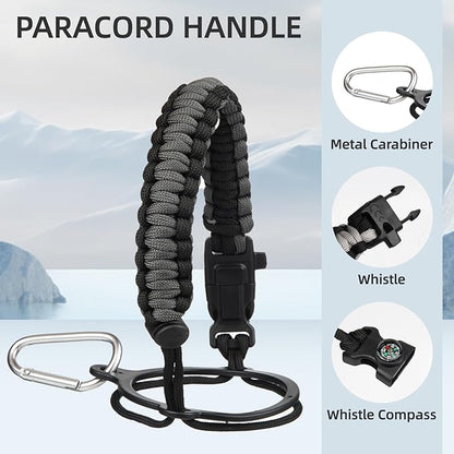 Gallon Insulated Water Bottle with Straw,128 oz 3 Lids Water Jug with Carrying Bag,Paracord Handle, Double Wall Vacuum Stainless Steel Metal Flask,Indigo Black