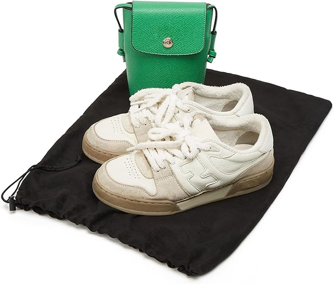 LAKE OF FIRE 4-Piece Travel Shoe Bags for Packing, 17.7" x 13.8" Dustproof Shoe Bags - Flannel Shoe Pouch with Drawstring Closure,Washable & Reusable(Black)