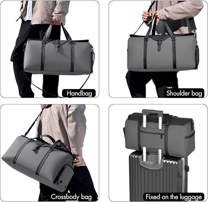 Travel Bag for Men Women, Duffle Bags for Travel with Shoe Compartment Weekender Overnight Carry On Bag with Dry Wet Separated Pocket Personal Item Bag for Gym Trip Workout