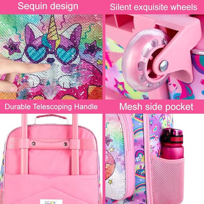Kids Luggage for Girls, Cute Cat Rolling Suitcase Wheels for Children Toddler