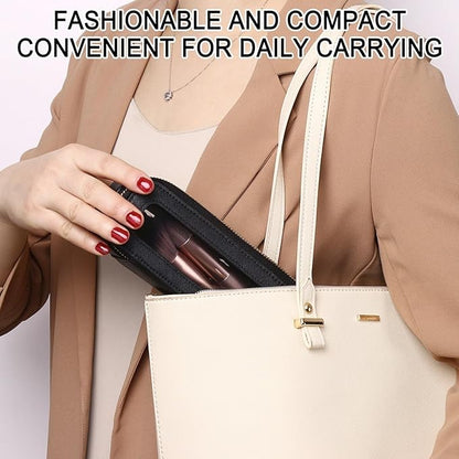 Pinkmik Travel Clear Makeup Bag with Brush Case TSA Approved Toiletry Bag Waterproof Cosmetic Organizer with Zipper Car Essential for Women (Black, M+SLIM)