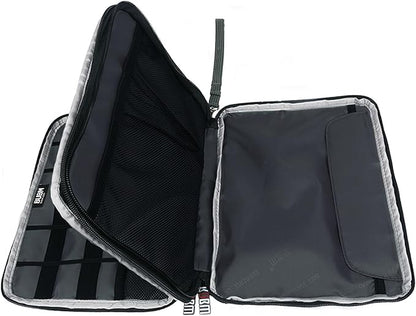 BUBM Double Layer Electronics Organizer, Travel Gadget Bag for Cables, Memory Cards, Flash Hard Drive and More, Fit for iPad or Tablet(up To 9.7")--Large, Gray