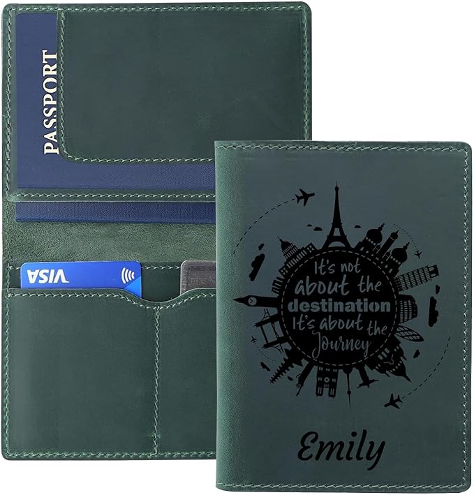 Personalized Leather Passport Holder, Custom Travel Wallet, Genuine Leather Passport Cover- Custom Engraved Passport Wallet, Wallet for Passports