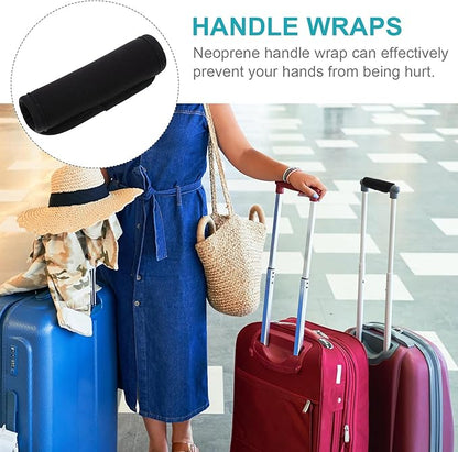 Neoprene Handle Wrap, Luggage identifier Travel Bag Handle Covers, Luggage Grip Luggage Identifiers Suitcase Handle Luggage Handle wrap Wraps Handle wrap (Black)