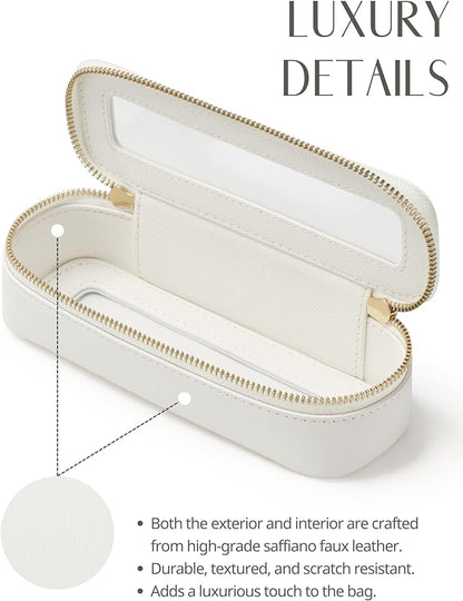 Popvibe Clear Makeup Bag Travel Cosmetic Case Transparent Toiletry Bag with Zipper, Portable Make Up Organizer Traveling Compact Car Bag for Essentials