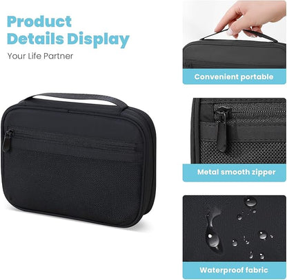 Electronics Organizer Bag, Portable Cable Organizer Case Travel Electronic Accessories Storage Case - Travel storage bag for Cables, Chargers, Phone, SD Cards - Black