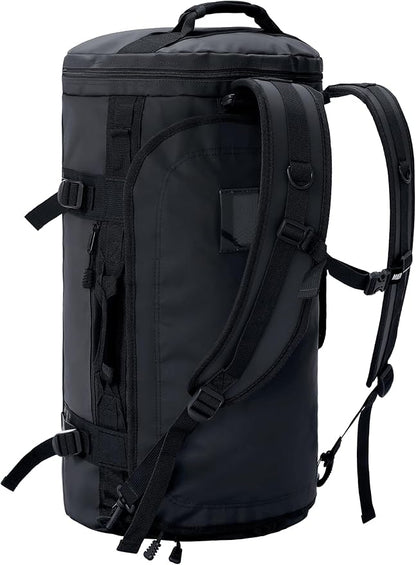 MIER Large Duffel Backpack Sports Gym Bag with Shoe Compartment, Heavy Duty and Water Resistant, Black, 60L