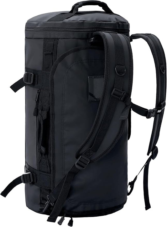 MIER Large Duffel Backpack Sports Gym Bag with Shoe Compartment, Heavy Duty and Water Resistant, Black, 60L