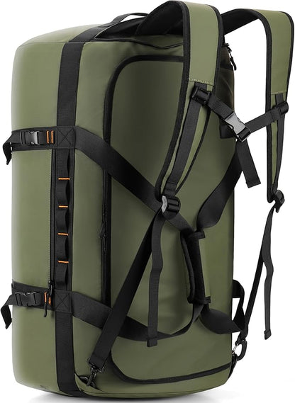 40L/60L/90L Large Waterproof Duffle Bag Backpack for Men, Mens Duffel Backpack Bags for Traveling, Heavy Duty (Green, 40L)