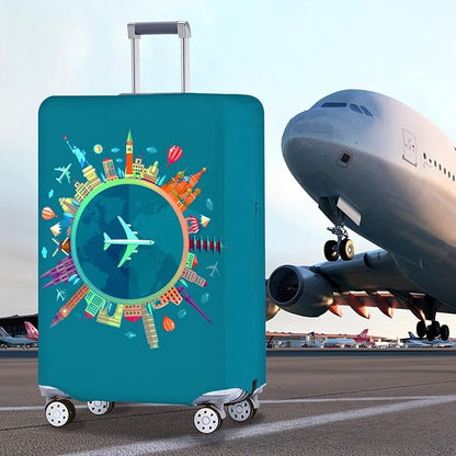 Travelkin Luggage Covers For Suitcase Tsa Approved,Suitcase Cover Protector Fit 18-32 Inch Luggage (Dreaming Blue, M)