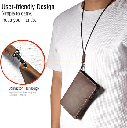 RFID Passport Holder for Travel with Airtag Slot(Hidden) - Genuine Leather Passport Wallet for 2 Passports, Large Capacity Passport Cover for Men & Women, Family & Couples, Christmas Gift