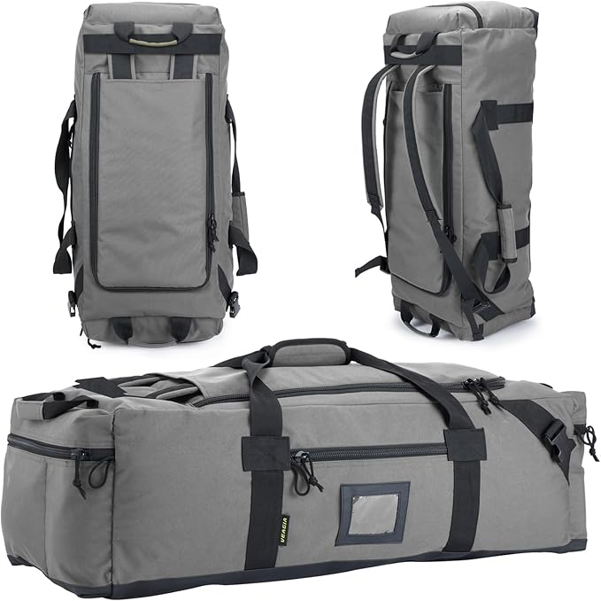 105l Large Duffel Bag For Travel, Gym & Sports - Water Repellent Polyester, Hidden Straps, Shoe Compartment - Perfect Luggage Duffle Bag Or Backpack For Men & Women