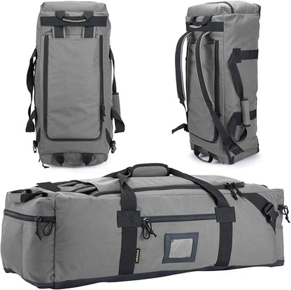 105l Large Duffel Bag For Travel, Gym & Sports - Water Repellent Polyester, Hidden Straps, Shoe Compartment - Perfect Luggage Duffle Bag Or Backpack For Men & Women