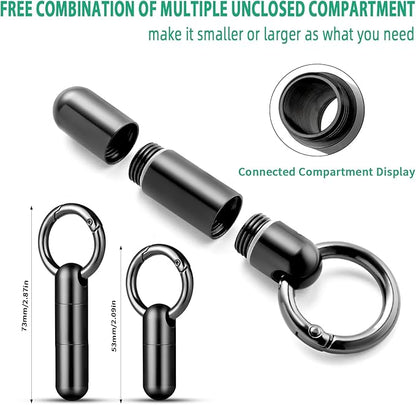TISUR Keychain Pill Holder, Titanium Small Pill Case Pill Organizer Waterproof Pill Box, EDC Portable Pill Container for Travel Purse Outdoor
