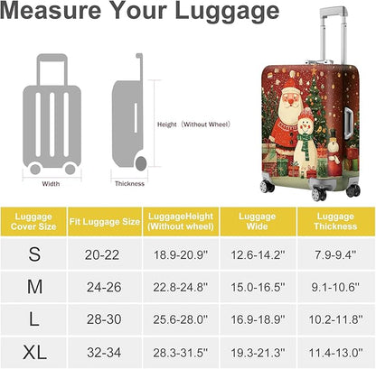 FOREVER QUEEN Snowman Luggage Cover Suitcase Protector Suitcase Cover Anti-Scratch,Stretchable Bag Cover Washable Durable Polyester