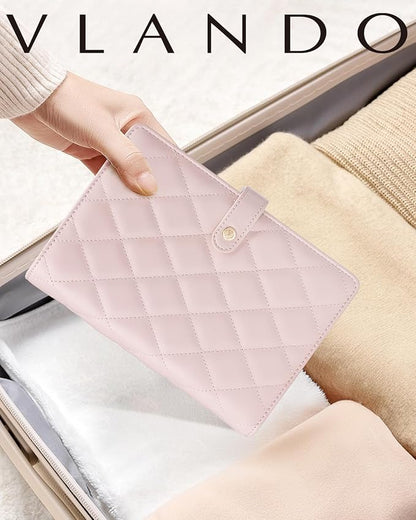 Vlando Travel Jewelry Case,Graduation Gifts,Jewelry Organizer Box with Clear Zipper Velvet Jewelry Pouch Bag, PU Leather Jewelry Case,Gift for Women-Pink