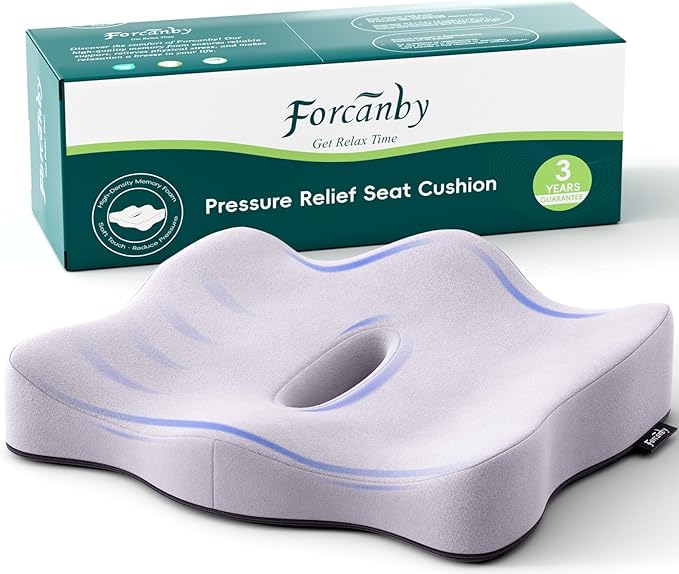 Seat Cushions for Office Chairs - Pressure Relief Seat Cushion - Car Seat Cushions for Pressure Relief, Tailbone Pain, Sciatica & Back Pain Relief for Office Chairs (Purple)