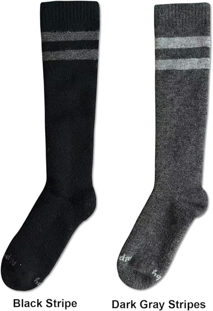 Alpaca Wool Heavyweight Knee High Compression Socks, Thick Winter Thermal Warm Soft Circulation Travel Flying