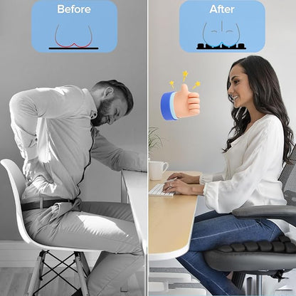 Sondour Travel Seat Cushion, Airplane Cushion Long Flight, Airplane Gadgets Inflatable Seat Cushions, Portable Airline Cushion With Air Pump, Wheelchair Cushions; Pressure Relief Seat Cushion - Black