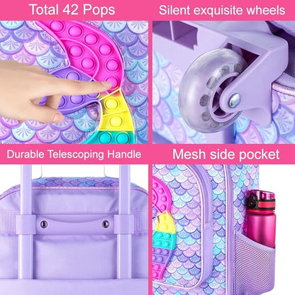 Kids Suitcase with Wheels for Girls and Boys, Rolling Carry on Luggage for Toddler Children