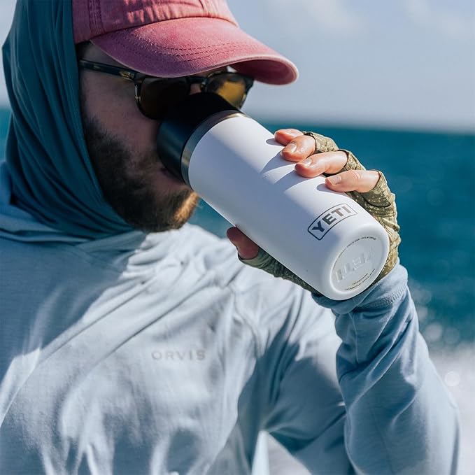 YETI Rambler 16 oz Travel Bottle, Stainless Steel, Vacuum Insulated with Leakproof Commuter Cap, White