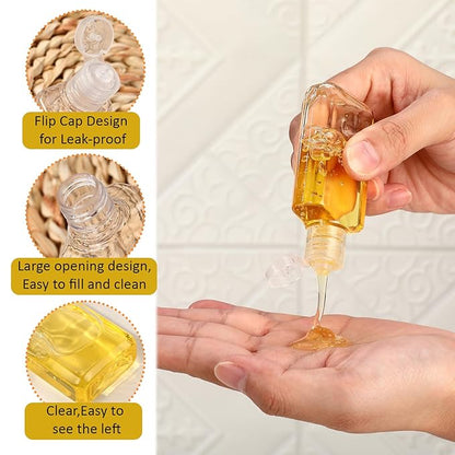 LemonRoad 150 Pcs 1 oz Travel Bottles Bulk Hand Sanitizer Bottle Mini Clear Bottles with Flip Caps Portable Empty Refillable Containers for Shampoo Lotion Liquid Body Soap Cream Toiletries(Clear Lid)