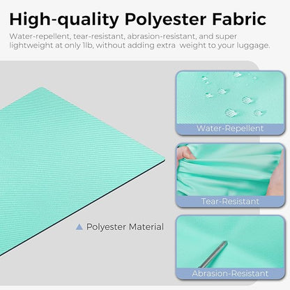 Fmeida 65L Duffle Bag with Shoes Compartment, Foldable Travel Duffel Bags for Men Women, Large Packable Travel Bag Water Repellent & Tear Resistant (Mint Green)