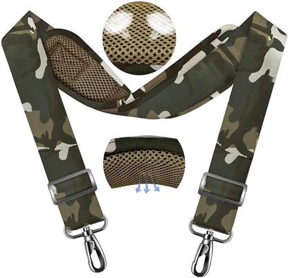 ZINZ 79.5" Universal Strap with Ultra-Thick Fixed Breathable Pad - Adjustable Heavy-Duty Shoulder Strap for Laptop, Crossbody, Luggage, Gym, Camera Bag and More,Camouflage Green