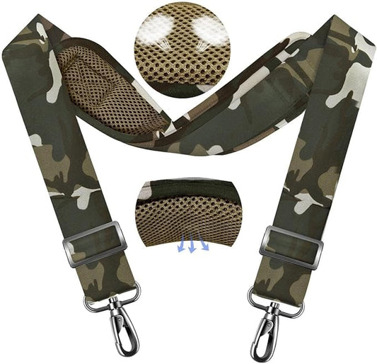 ZINZ 79.5" Universal Strap with Ultra-Thick Fixed Breathable Pad - Adjustable Heavy-Duty Shoulder Strap for Laptop, Crossbody, Luggage, Gym, Camera Bag and More,Camouflage Green