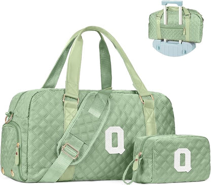 Monogram Duffle Bag Women Girls Gift: Initial Overnight bags, Dance Cheer bag Sports for Girl, Kid Gymnastics Bags, Birthday Gifts for Women Girls Kids Teens Mom Teacher