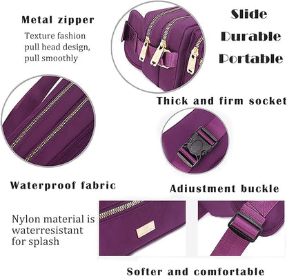 Extra Large Fashion Fanny Pack for Men Women, Waist Bag for Waterproof Hiking Running Biking Gym Outdoor Sports Travel Belt Bag (Purple)