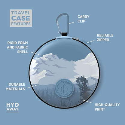 HYDAWAY Travel Case for Collapsible Bottles, Bowls & Cups - Protective Storage with Carabiner Clip - Durable, Water-Resistant, TSA-Friendly