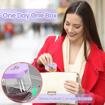 Daviky Large Pill Organizer 7 Day, Weekly XL Pill Box 2 Times a Day, Extra Big Medicine Case AM PM for Vitamins, Supplements and Medication