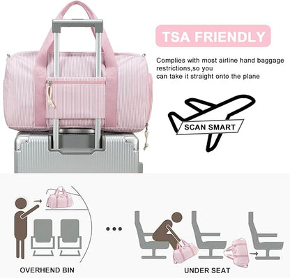 BLUBOON Duffle Bag Girls Kids Cute Gym Bag with Shoes Compartment & Wet Separation Waterproof Sports Overnight Travel Bag