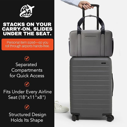 The FTL Lite Mens Gym to Office Bag - 17L Briefcase Gym Bag Hybrid with Shoe Compartment & 16" Laptop Sleeve - Executive Daily Carry & Overnight Duffel for Athletic Business Pros - Gray