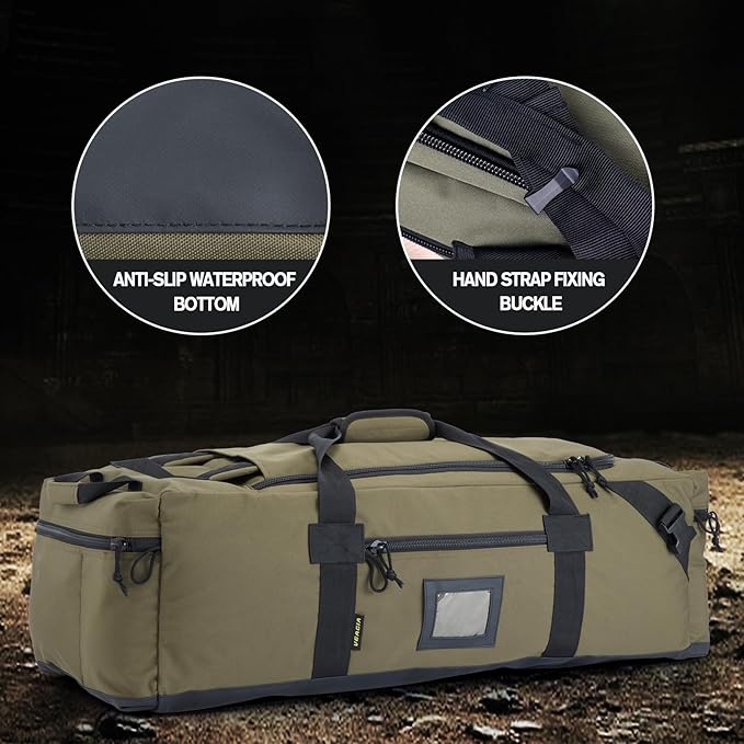 105l Large Duffel Bag For Travel, Gym & Sports - Water Repellent Polyester, Hidden Straps, Shoe Compartment - Perfect Luggage Duffle Bag Or Backpack For Men & Women